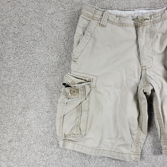 Aeropostale Cargo Shorts Mens 32 Cream Distressed Baggy Cotton Pockets Y2K - Picture 8 of 12